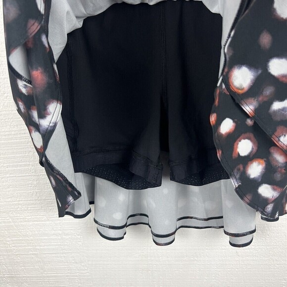 Lululemon Skort 2 Womens Black Court Rival Colourhaze Dot Inverse Orange Multi - Picture 3 of 7